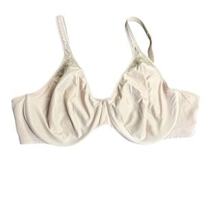 Bali‎ Lace Trim Full Coverage Underwire Bra Beige Size 42DD